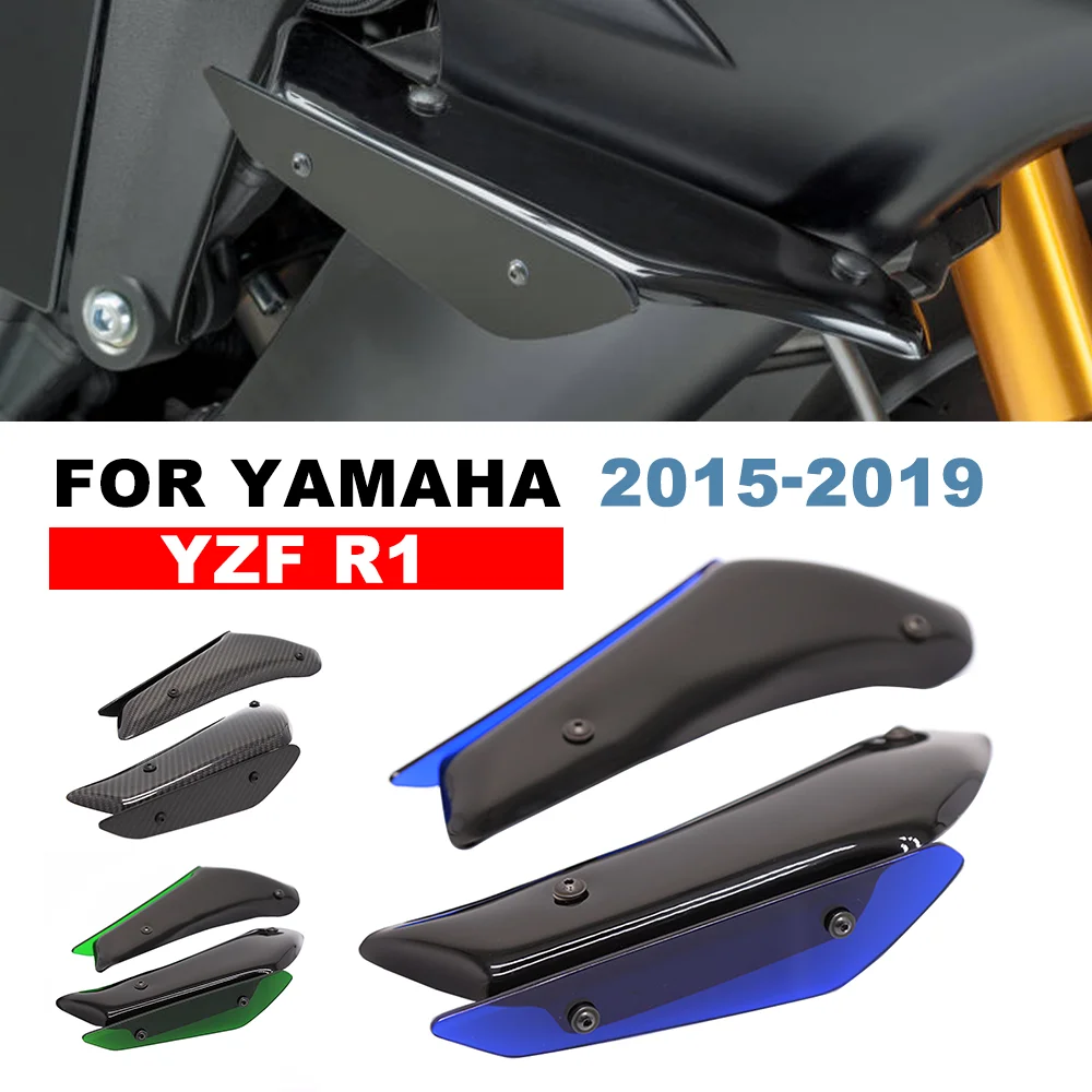 

Для YAMAHA YZF-R1 YZF R1 2015-2019 мотоциклетный аэродинамический комплект переднего крыла с фиксированным крылышком, боковое прижимное крылышко, нижний спойлер