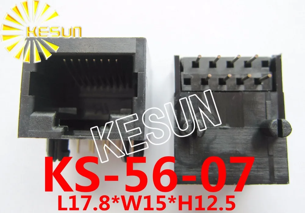 

100 шт. x RJ45 56 пластиковый тип 8P8C 8Pin 17,8 мм печатная плата прямоугольный модульный женский сетевой разъем LAN разъем