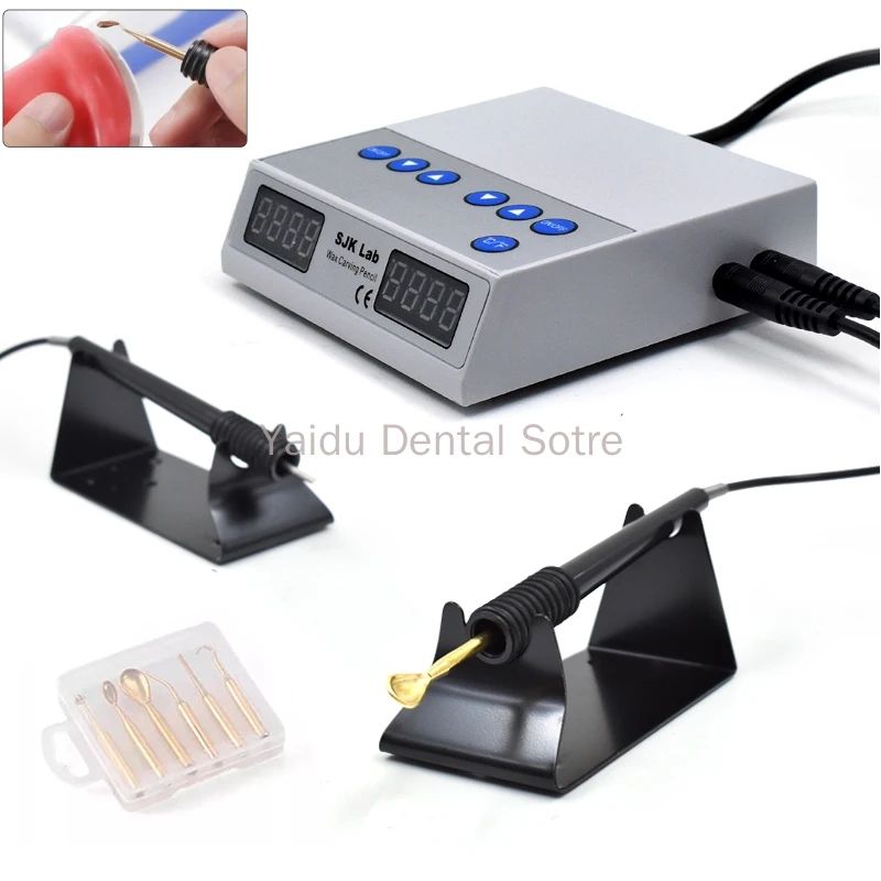 Dental Electric Wax Waxer Carver Contains Double Carving Pen Carving Wax Knife Dental Electric Wax Caring Kit for Dental Lab