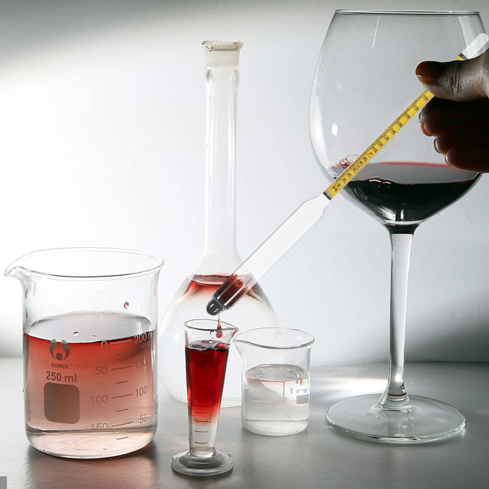 

Алкогольный гидрометр-тестер 0-200% для вина, дистилляции и лабораторного использования