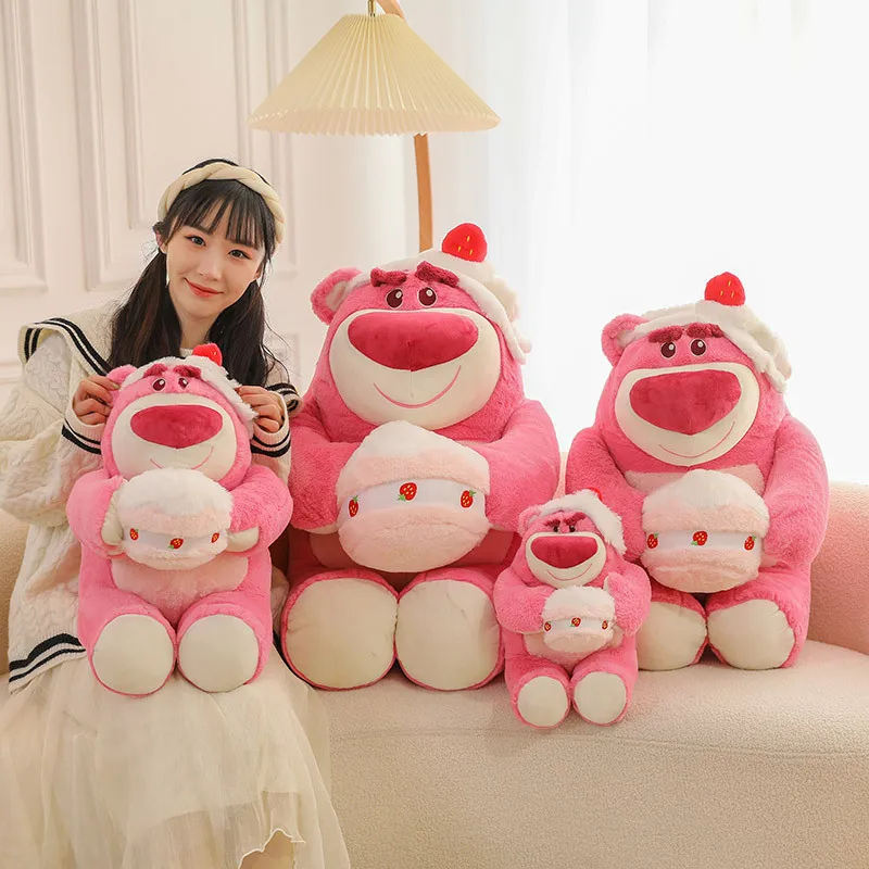 95CM Super Big Size Disney Cake Lotso Stuffed Animal Doll Plushies Kawaii Room Decoration Toys Children Birthday Christmas Gift