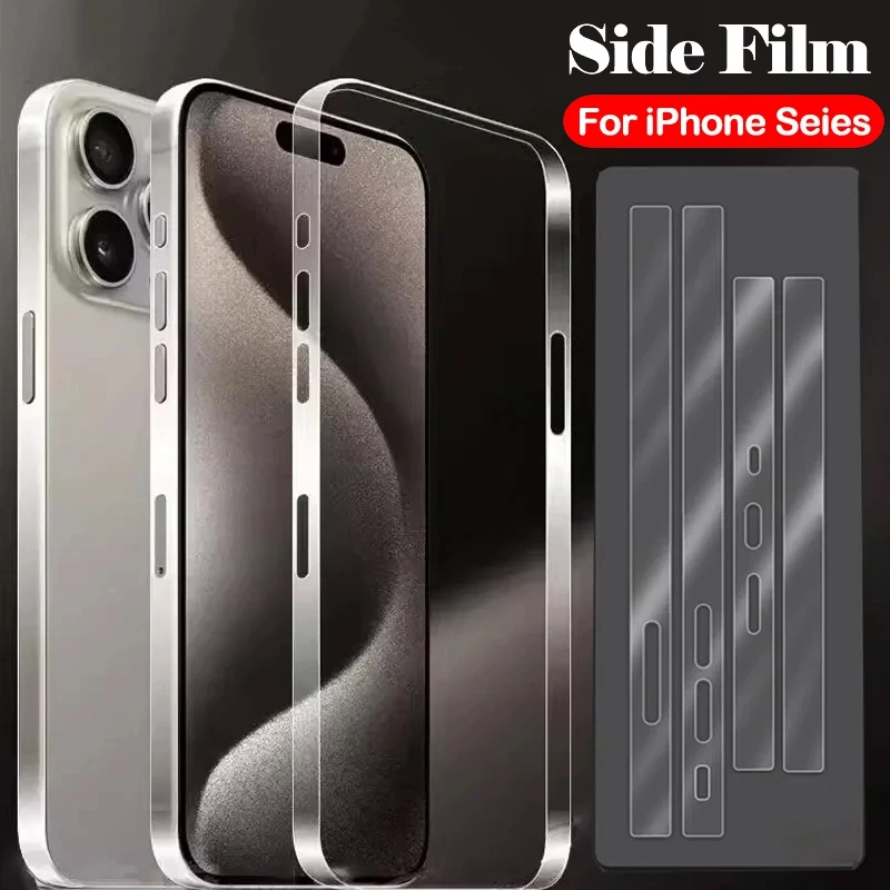 Frame Film For iPhone 15 14 Plus 13 12 Pro Max Hydrogel Side Protective Sticker Anti-Scratch Phone Border Cover for 13 12 mini