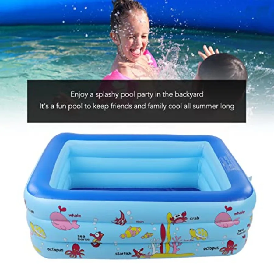 뒷마당용 편안한 바닥이 있는 만화 캐릭터 가족용 풍선 수영장, 안전한 야외용 풍선 수영장