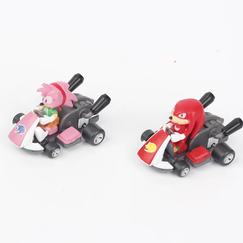 Sonic New Kart Toy 6pcs Set Cute Game Figure Car Racing New Cartoon Anime Karts Model Ornaments Home Decoration Children Gift