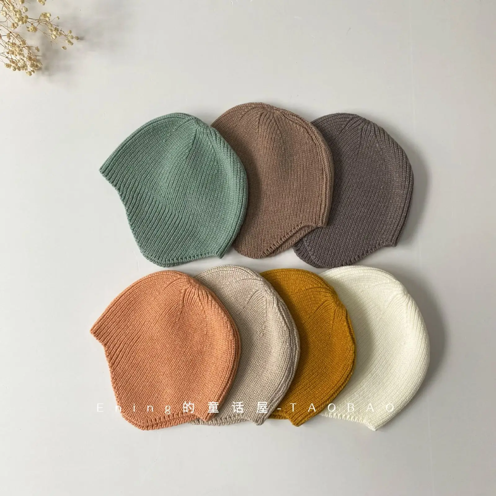 

Korea Solid Color Baby Beanies Soft Baby Bonnet Cap Kids Knitted Hats Autumn Winter Baby Hat New Born Photography Props