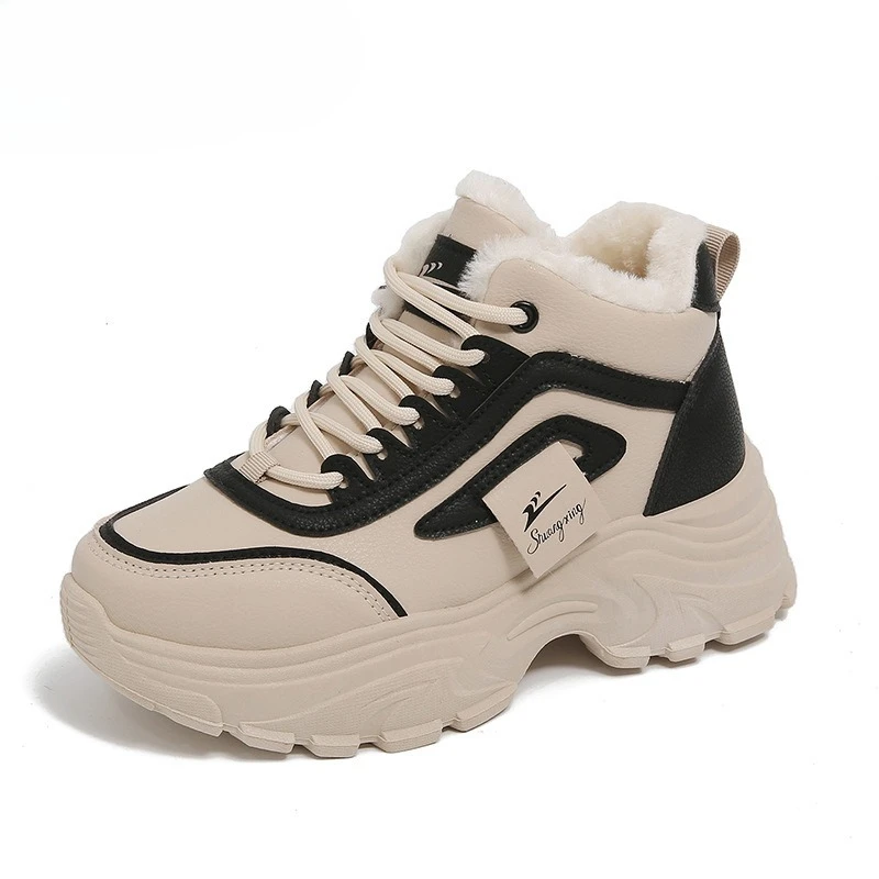 الشتاء المرأة عالية الجودة أحذية جديدة اصطف الدافئة أحذية رياضية كاجوال موضة الارتفاع زيادة منصة حذاء قصير امرأة أحذية مصممين #3