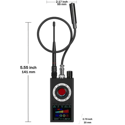 AAAEL-K19+ 도청 방지 RF 무선 GSM 신호 도청 GPS 추적기 캠 감지기 버그 파인더