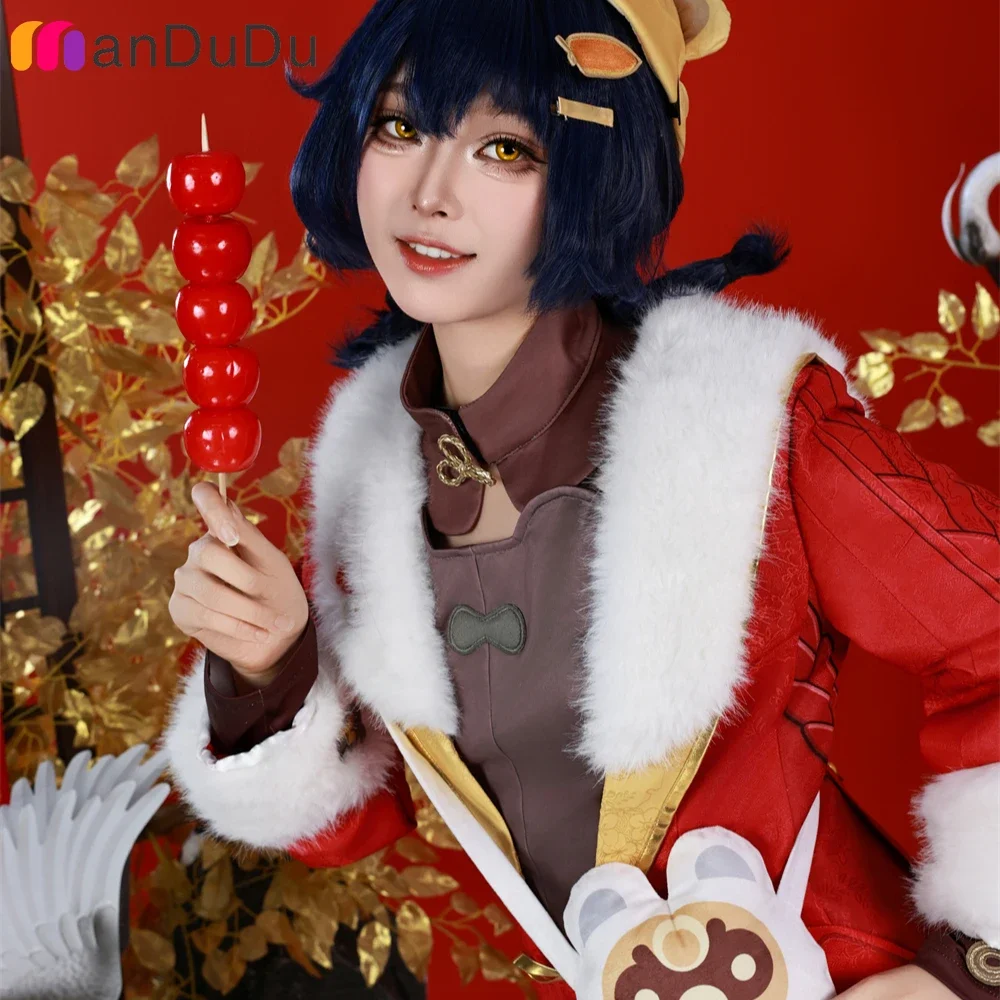 GenshinImpact Xiangling Cosplay Costume Role Play Comic Con Dress Hallowmas Party Wigs Animation Prop