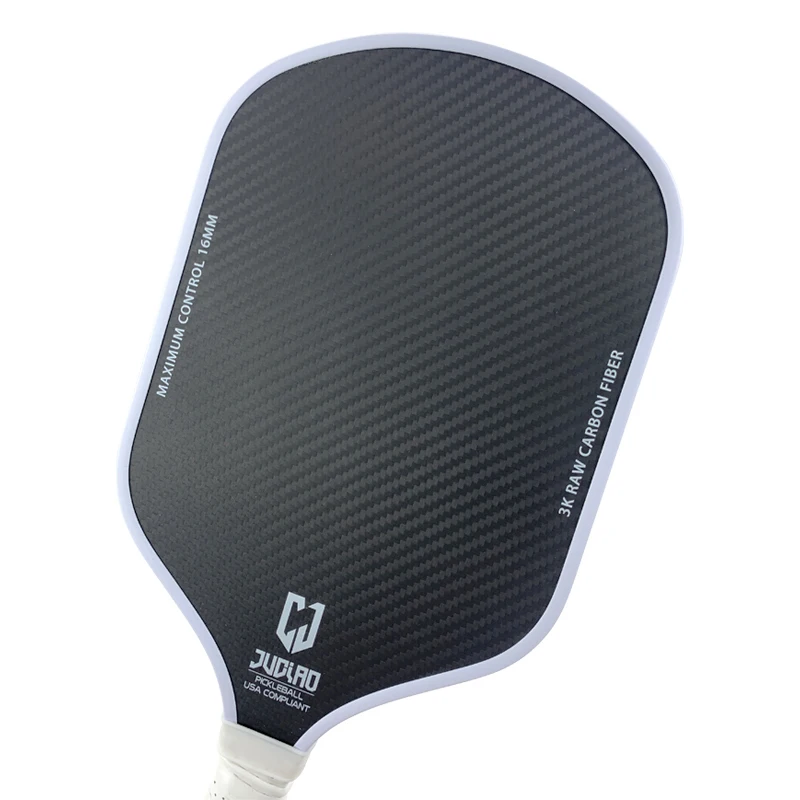 3K Raw Carbon Surface With High Grit & Spin USAPA Compliant With 16MM Polypropylene Honeycomb Core Lightweight Pickleball Paddle