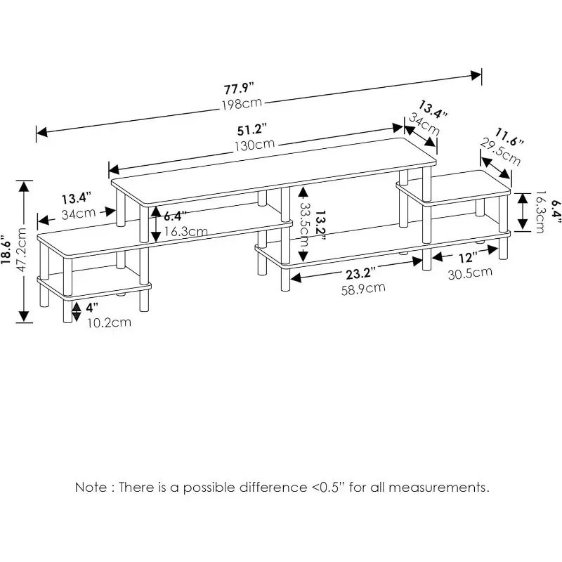 Turn-N-Tube Grand Stand for TV up 78 Inch French Oak