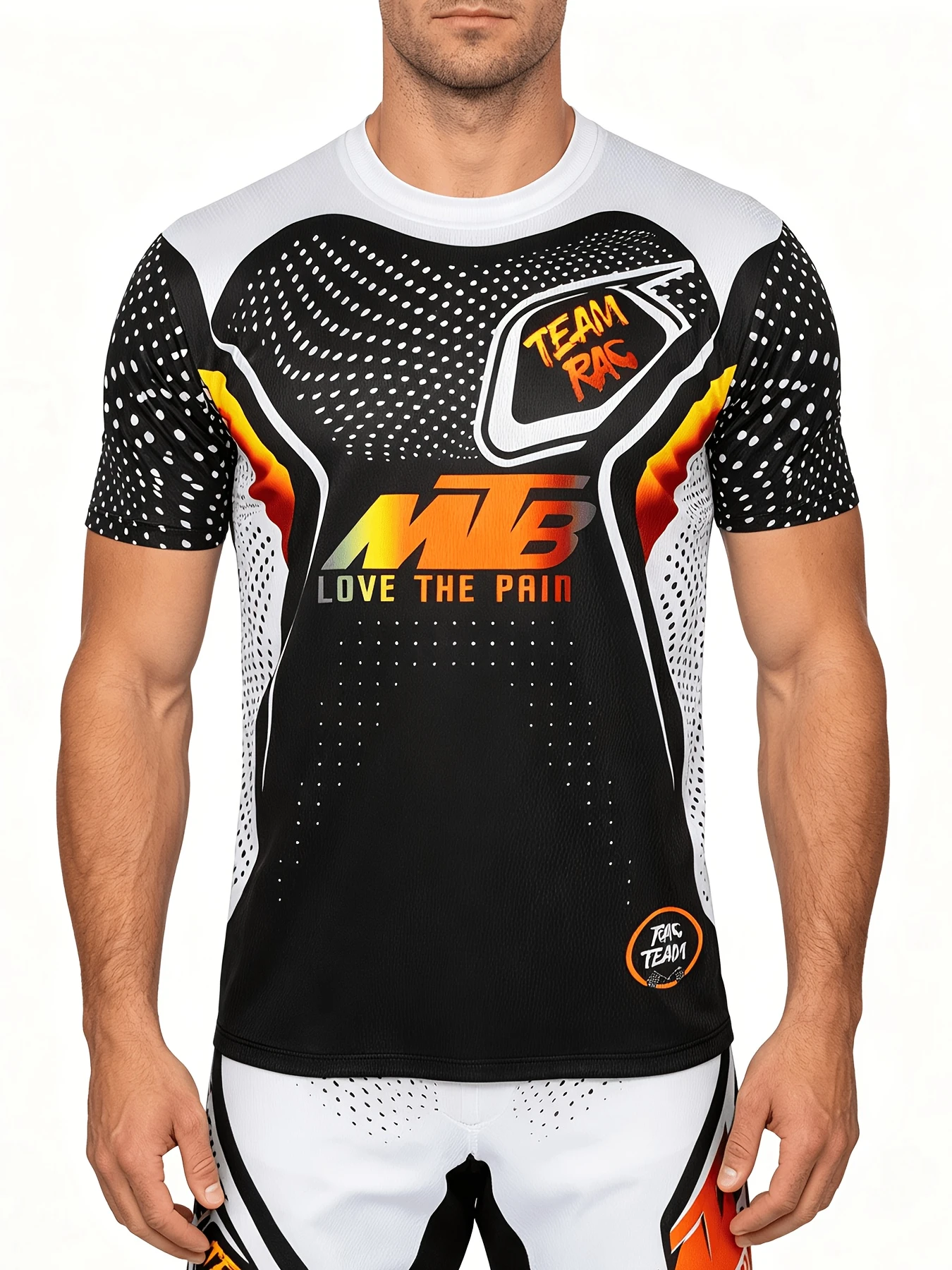 MTB Geometric Racing Graphic Short Sleeve Jersey Family Matching Mountain Bike Off Road Sports Casual Outdoor Riding Tee Top