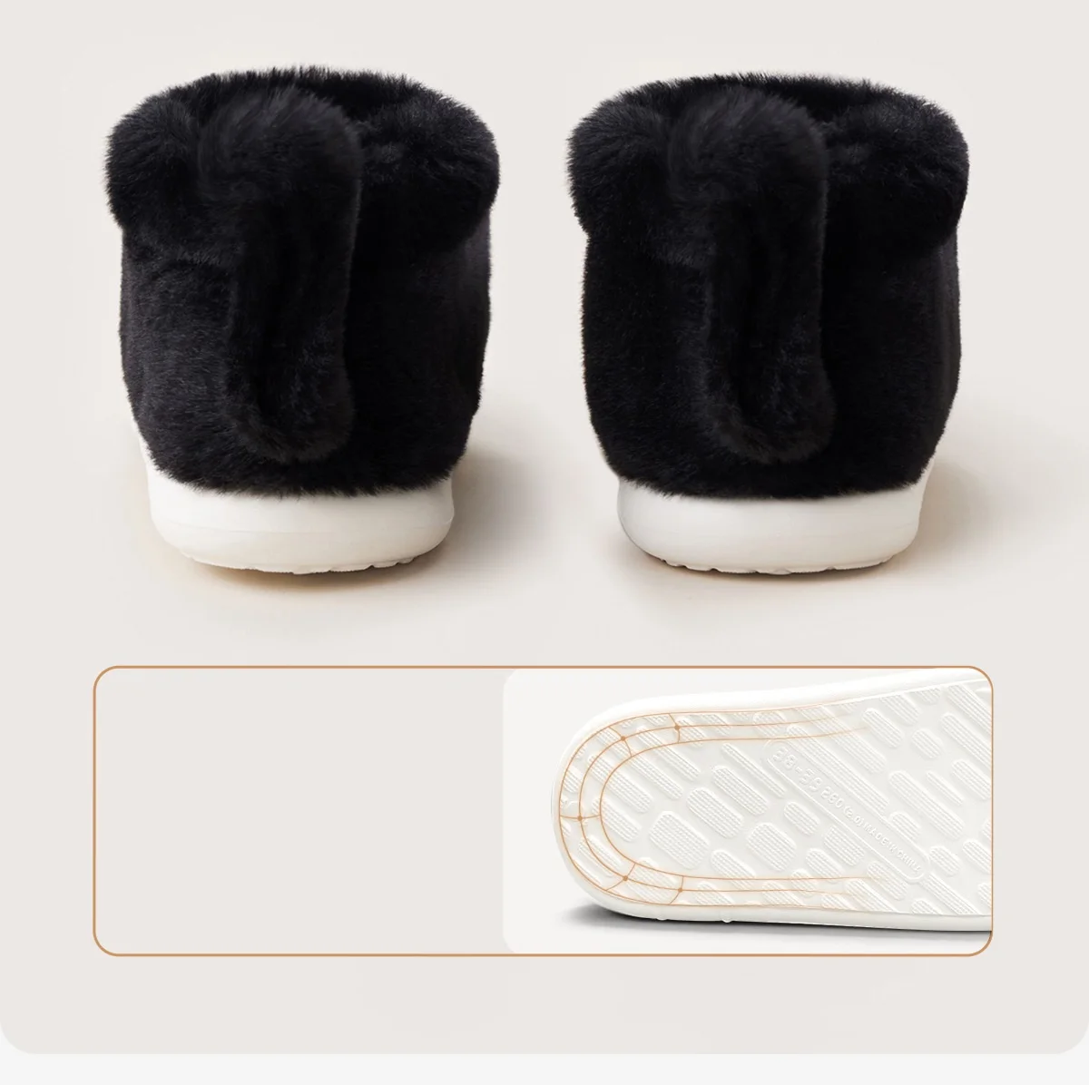 Neue Cartoon Schwarze Katzenstiefeletten für Damen, Winter Flauschige Plüschstiefel, Warme Indoor-Katzenpantoffeln, Unisex Flauschige Hausschuhe mit Schwanz – Detail 12