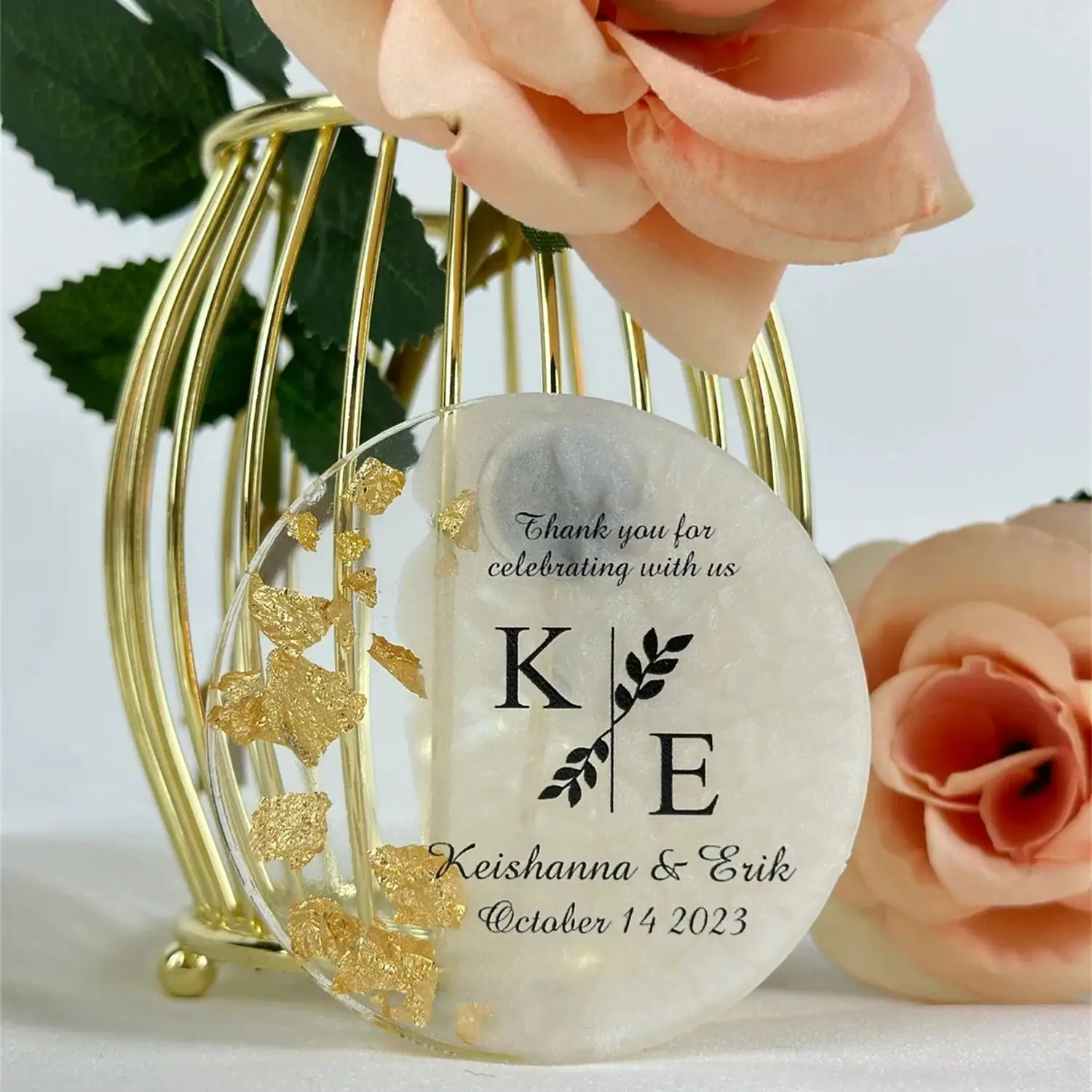 Custom Flower Epoxy Magnets | Wedding, Baby Shower, Baptism Party Favors & Keepsakes Bulk