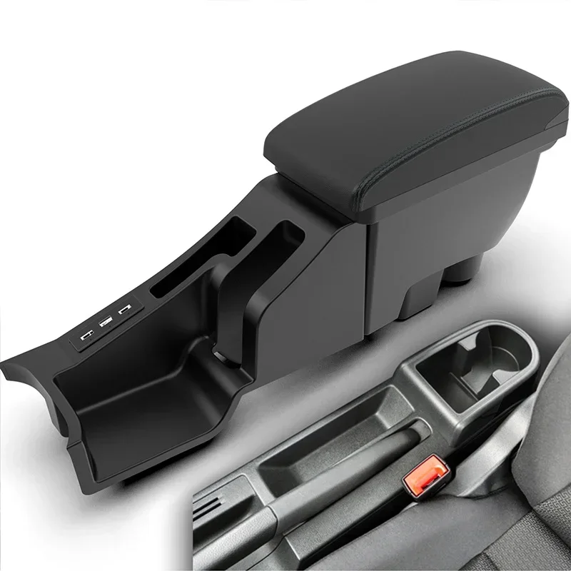 Universal modified portable adjustable car armrest storage box with cup holder