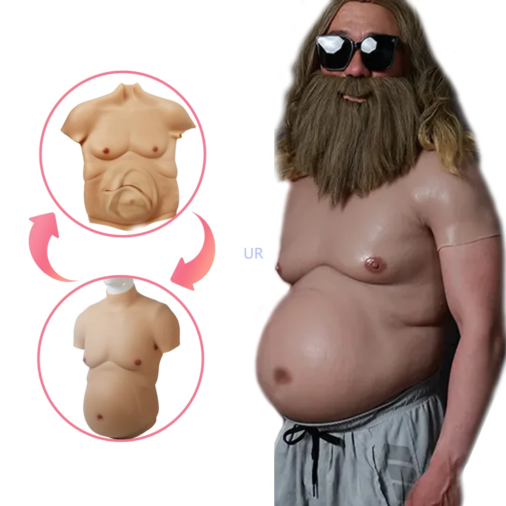 

Huge Pot Belly Body Shape Wearing Props Potbelly Artificial Man Big Beer Belly Realistic Fake Male Silicone Abdominal Obesity