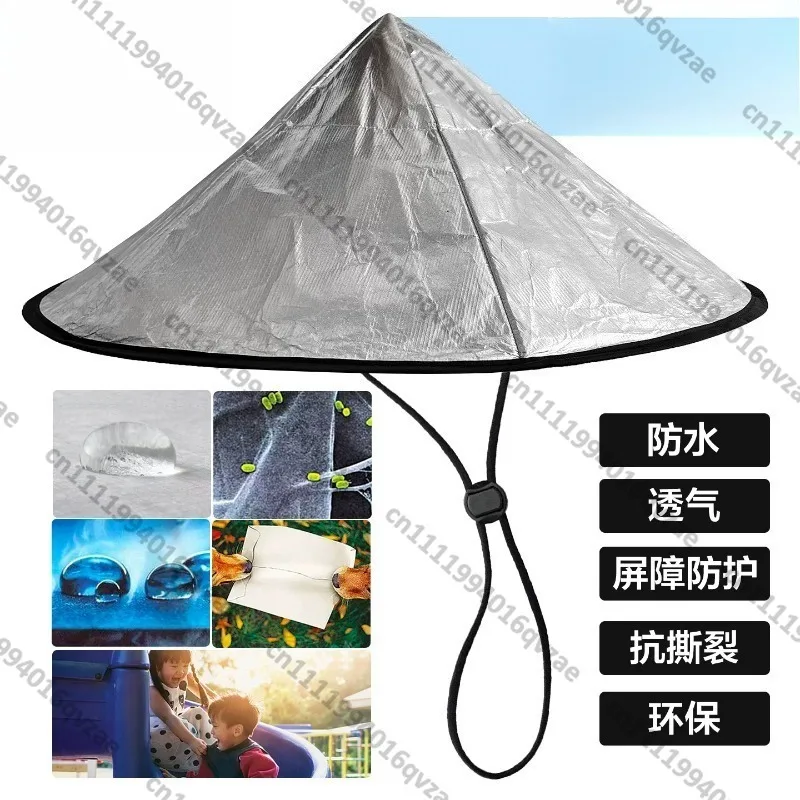 Silver Coated Lightweight Outdoor Sunscreen Rainproof Folding Umbrella Hat Breathable Fishing Hat