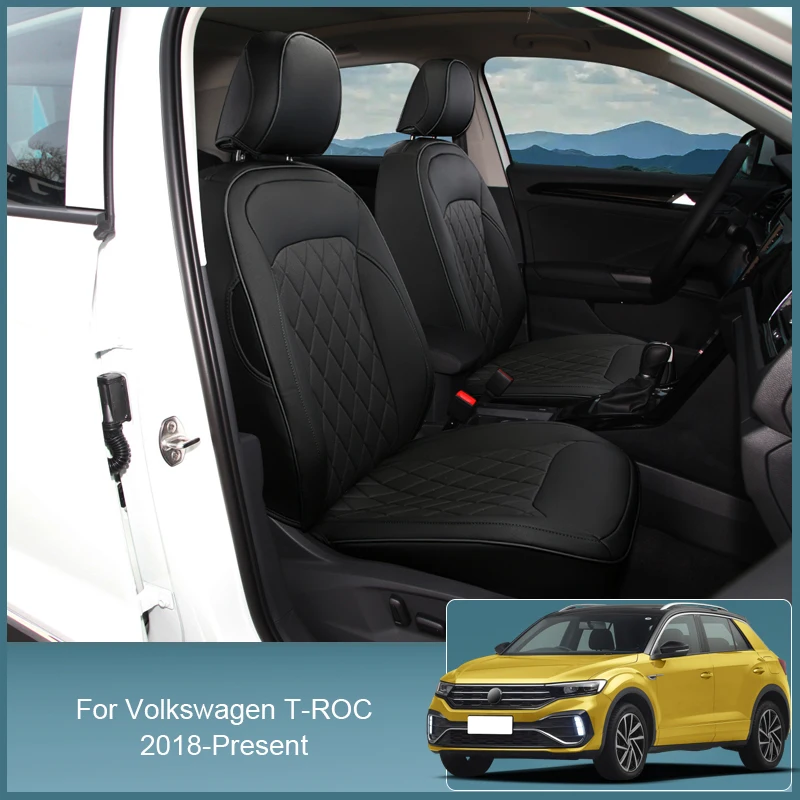 

Car Customized Cover For Volkswagen T-ROC 2018-Present PU Leather Full Surrounding Seat Cushion Cover Waterproof Accessory