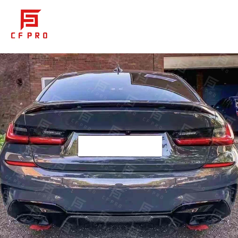 MP نمط الناشر الخلفي الجذع المفسد ألياف الكربون الحقيقية لسيارات BMW 3 Series G20 MP اكسسوارات السيارات