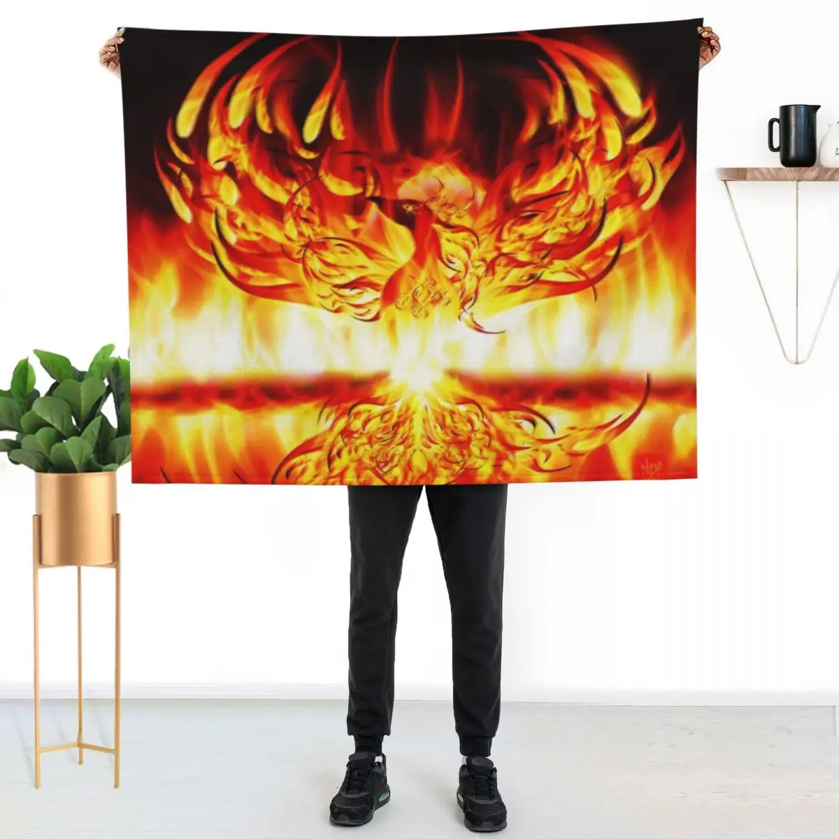 

PHOENIX RISING Throw Blanket Color Fast Cozy Throw Blanket