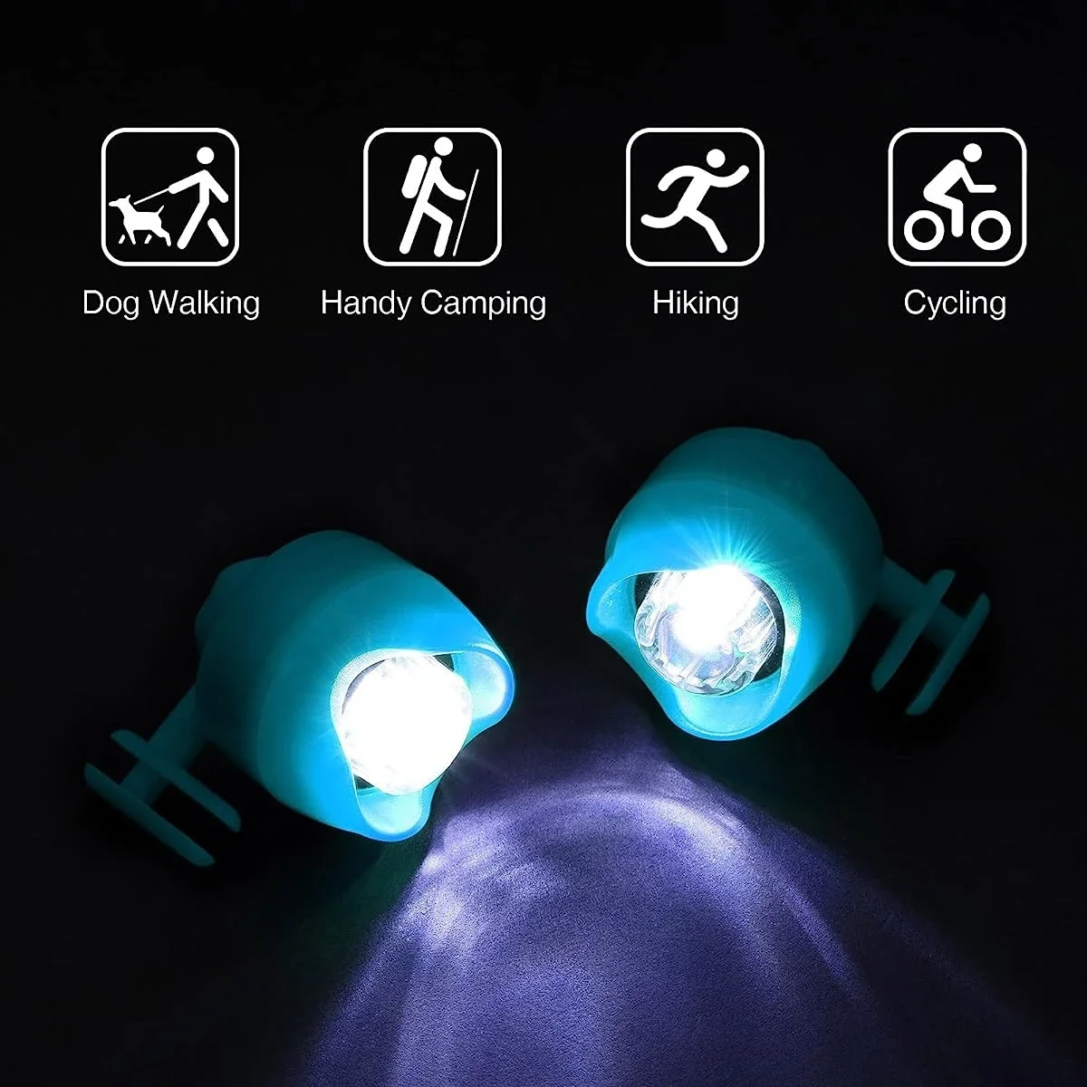 2 PCs fari per Croc IP67 luci a LED impermeabili per ciondoli per scarpe decorazione Outdoor Night Running Walking Sandal accessori