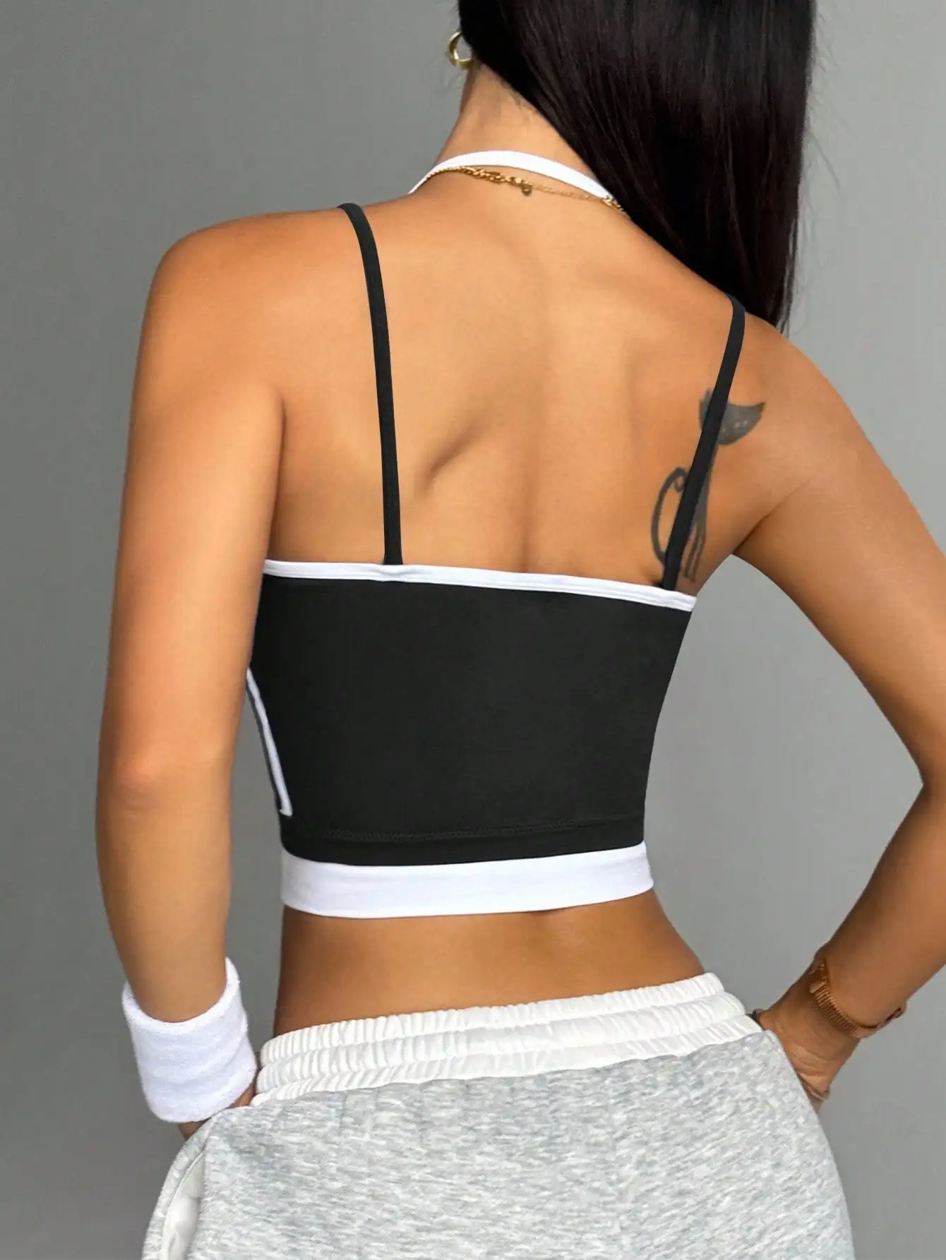 Color Blocking Non Steel Ring Beautiful Back Sports Vest for Women's Outdoor Wear, Fitness Running, Shock-absorbing Gathering,