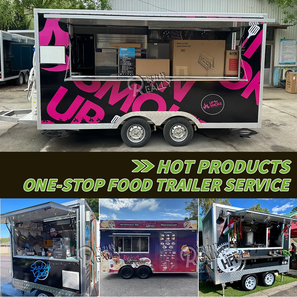 Gerobak Pizza Truk Makanan Dapur Bergerak Dapur Bbq Ponsel Restoran Makanan Cepat Saji Taco Hot Dog Bir Bar Konsesi Trailer Makanan