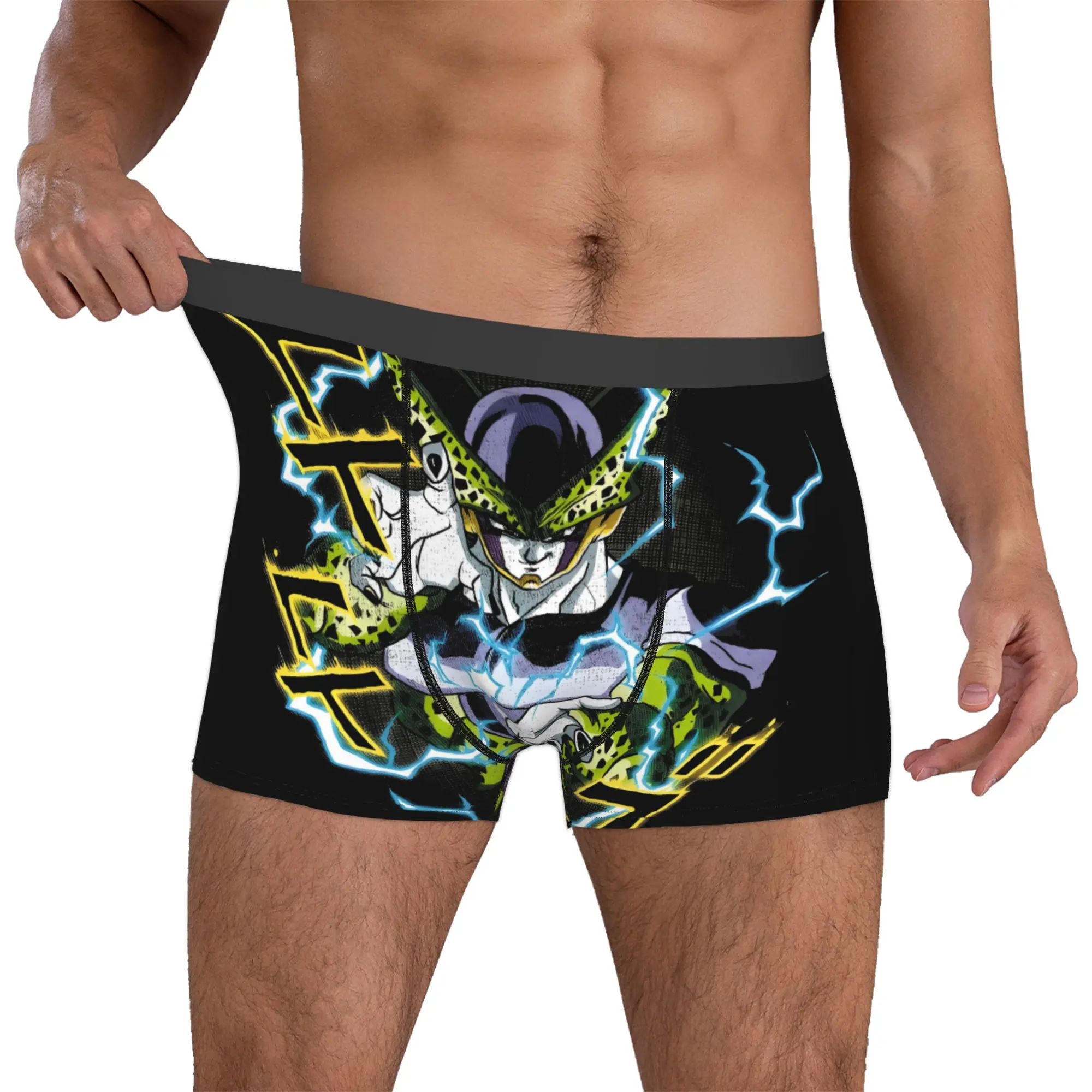 Benutzerdefinierte Frieza Cartoon Game Unterwäsche für Herren, bedruckte Cartoon-Boxershorts, Slips, weiche Unterhosen