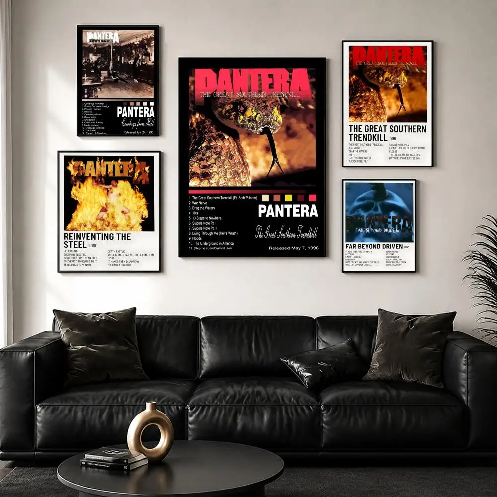 Band Music Album P-Pantera Poster Decorative Wall Art Stickers Mural Photo Print for Home Living Room Hallway Decor view 2