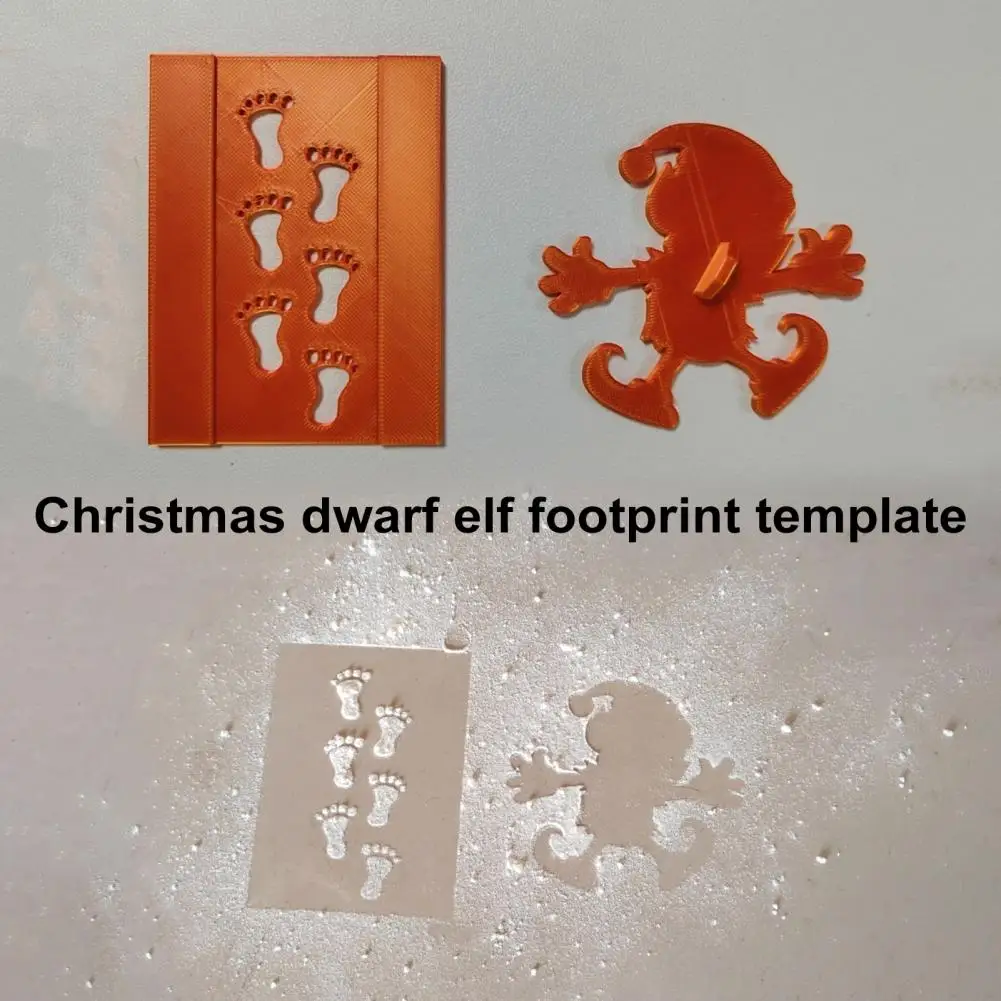 Gnome Template Christmas Plastic Footprint Stencil Elf Silhouette Templates for Holiday Window Glass Wall Home Decorations