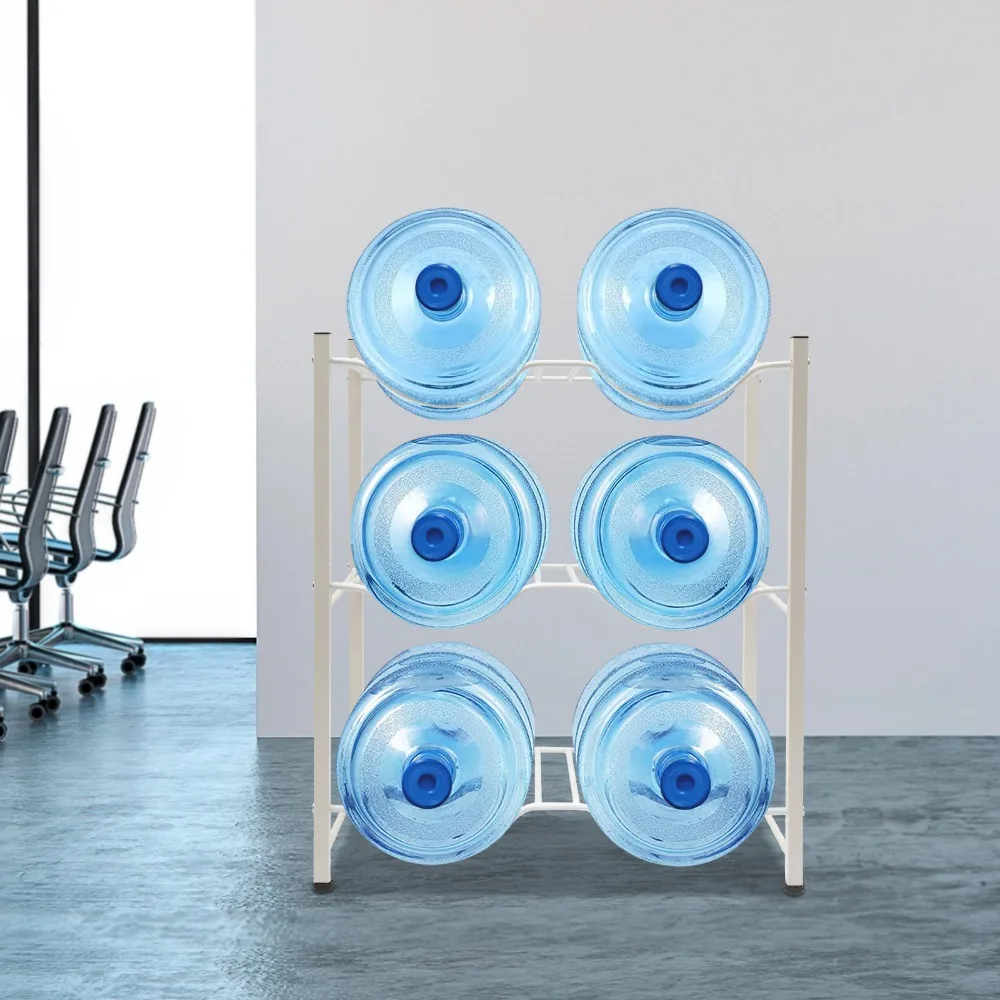 

3 Tier Heavy Duty Water Bottle Holder Storage Rack 5 Gallon Water Jug Holder for 6 Bottle Heavy Duty Water Cooler Jug Rack