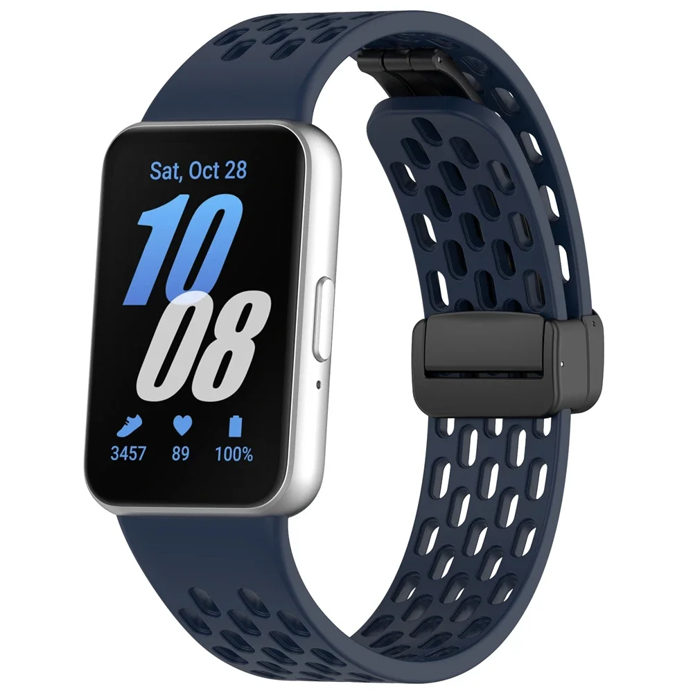 Magnetisches Sport-Silikonband mit D-Schnalle für Samsung Galaxy Fit 3 Fit3 SM-R390, Ersatzarmband, Armband, Zubehör – Detail 7