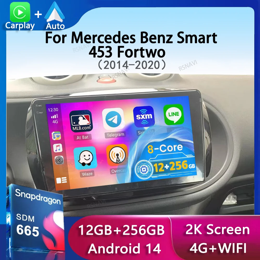 

Android 13 Carplay Car Radio For Mercedes Benz Smart 453 Fortwo 2014 2015 2016 -2020 Multimedia Player Navigation GPS Stereo DSP