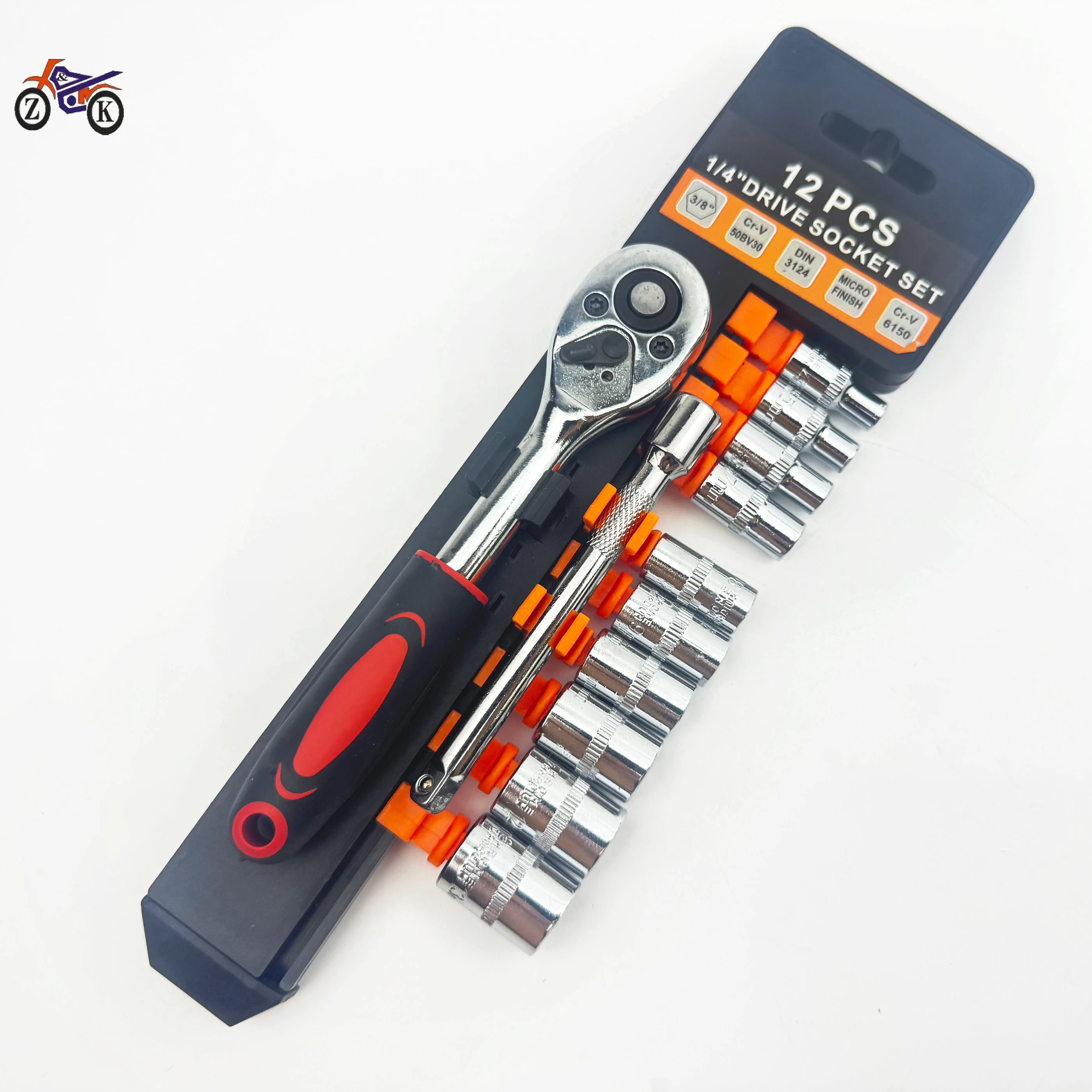 Automotive Motorcycle Repair Hand Tools Set Socket Wrenches 12 Piece Set Extended Bar Multifunction Ratchet Wrench Set