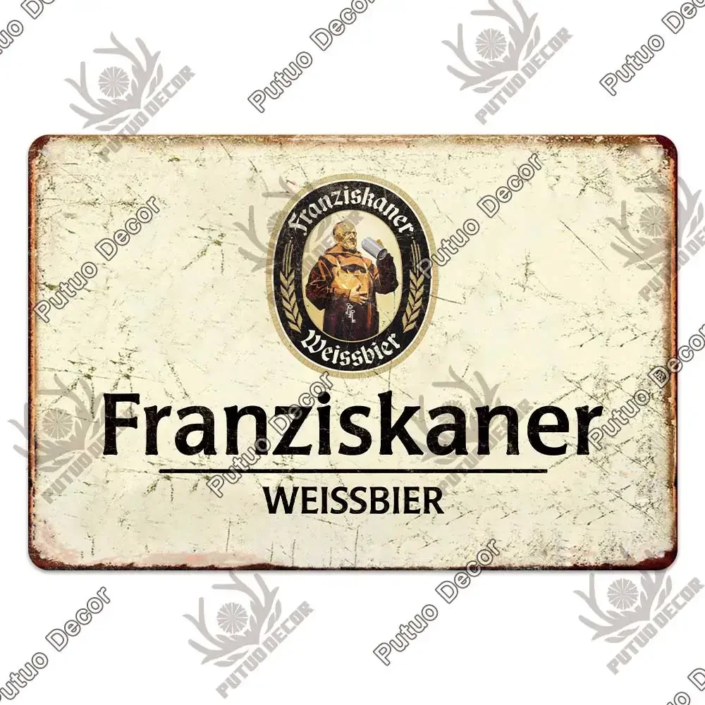Putuo Decor Bier Merk Metalen Bord Vintage Tin Bord Decoratieve Plaquette Muur Decor Bar Pub Man Grot Woonkamer Decoratie