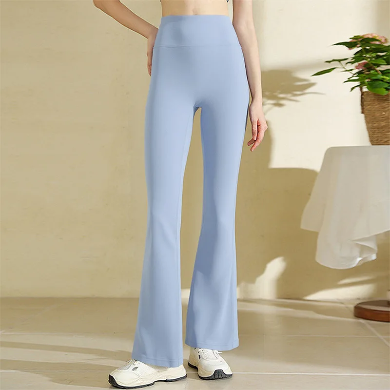 Pilates Pants High Waist Yoga Leggings Woman Sportswear Flared Leggings Women Tracksuit Activewear Green Beige Blue Coffee XL