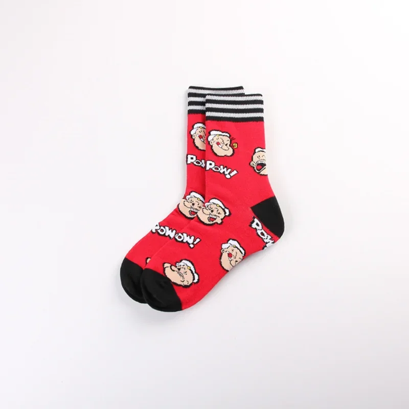 Popeye the Sailors  Cartoon Socks Pure Cotton Male Fashion Trend Tube Socks Adult Sports Socks Children\'s Toy Birthday Gift