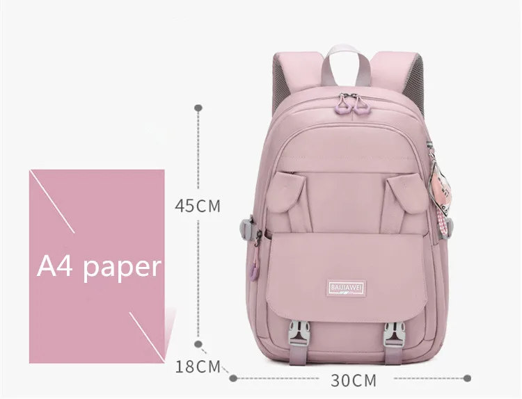 Teenage Girls Rabbit School Bags Large Capacity Black Multifunctional College Middle High Student Schoolbag Backpacks Women 2023