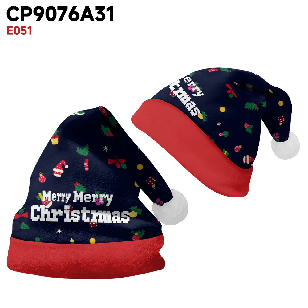 Fashionable winter Christmas hat with black background and English letter print for daily warmth and comfort