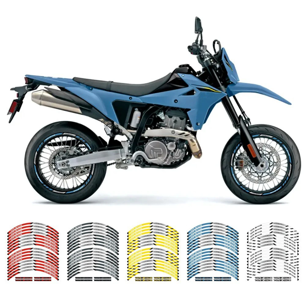 17" Full Rim Stripes Wheel Decals Tape Stickers For Suzuki DRZ4SM DR-Z4SM Motorcycle Wheel Rim Stickers