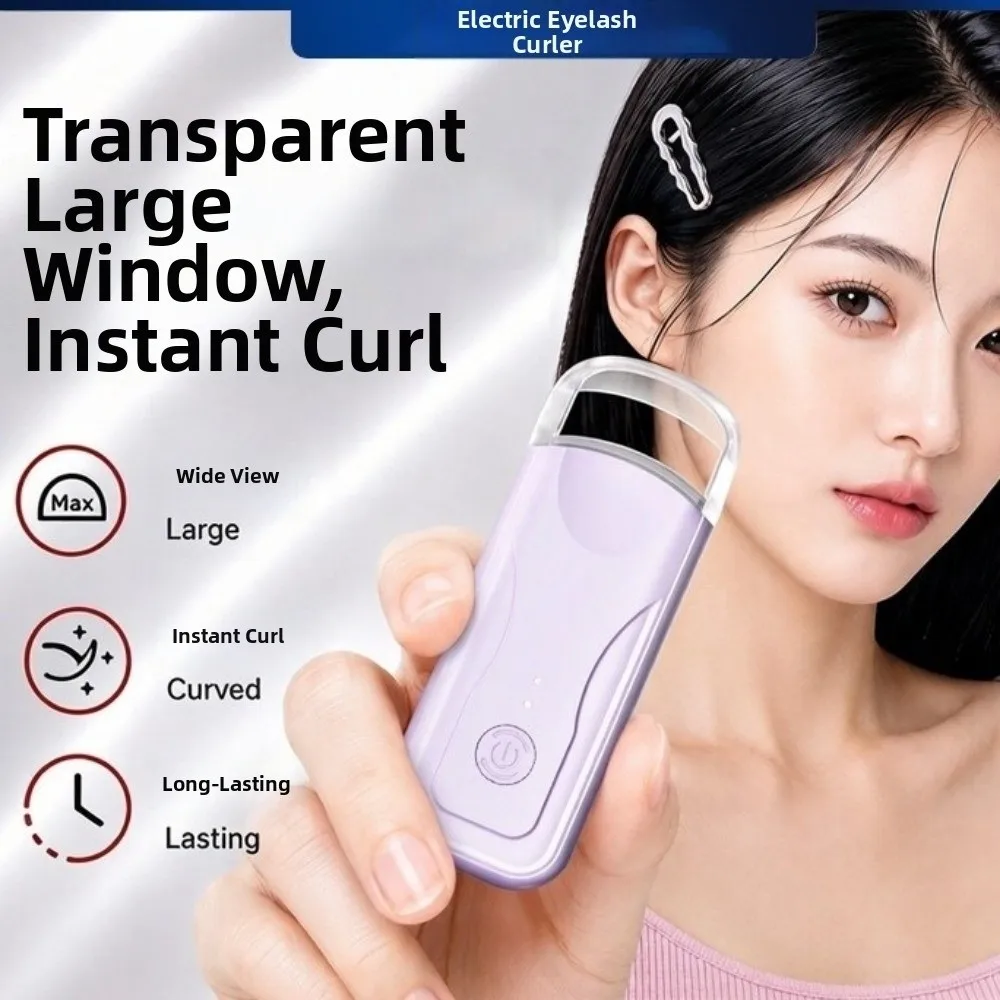 Fast Heating Heated Eyelash Curler USB Rechargeable Long-Lasting Lift Perm Eyelash Curler Heat Resistant Lightweight