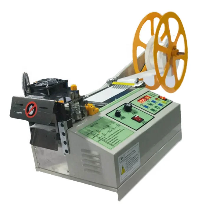 Automatic Elastic Label Stain Tape Ribbon Cutter Machine Angle Fabric Cloth Nylon Roll Pvc Polyester Webbing Strap Belt Cutting