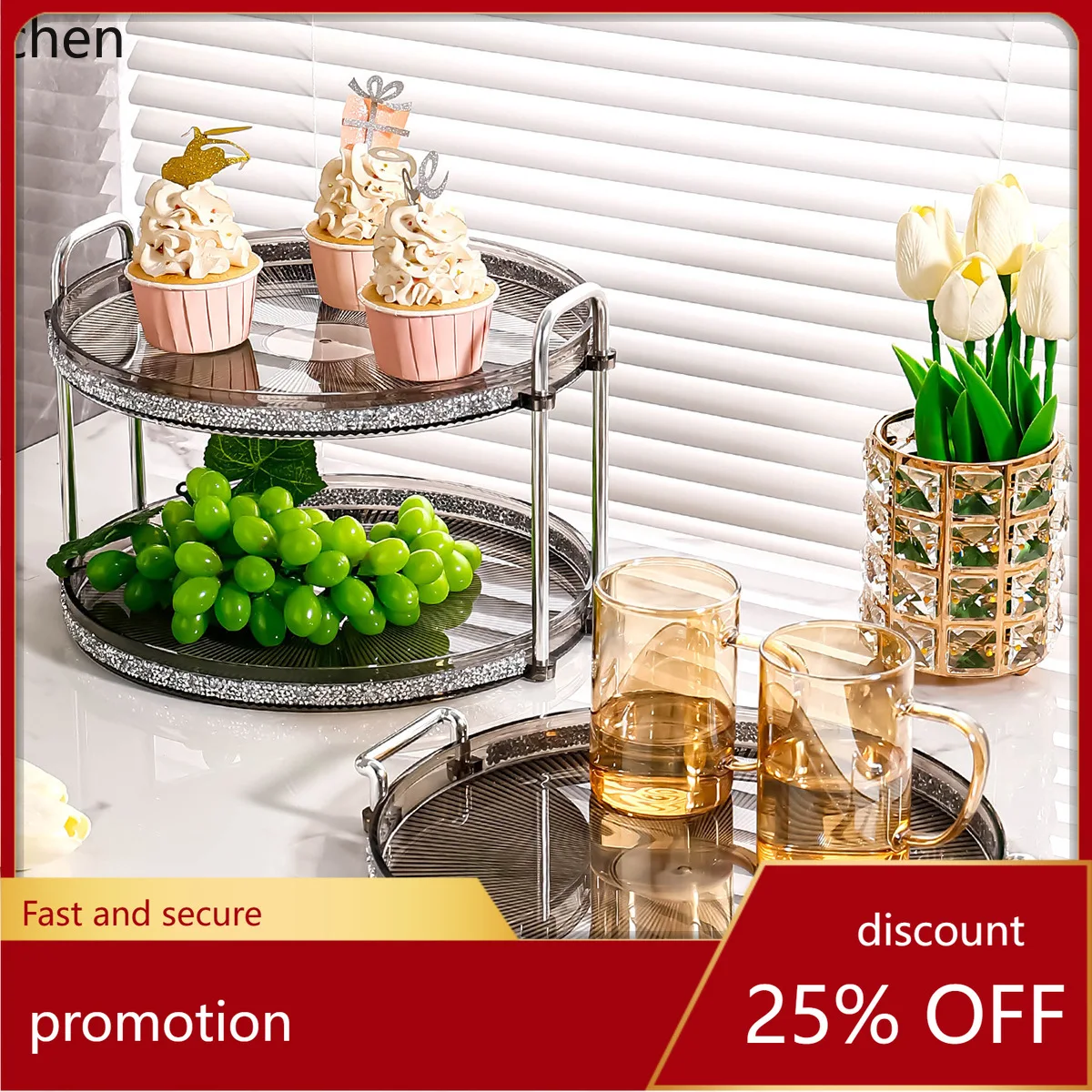 

ZML household tea cup tray, living room tea cup and water cup tray, fruit tray