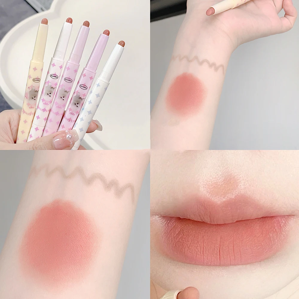 Double-ended Matte Lip Liner Lipstick Pen Lasting Waterproof Non-stick Cup Smooth Soft Velvet Lipliner Pencil Makeup Cosmetics