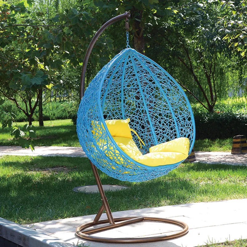 Single hanging basket rattan chair, balcony swing, outdoor leisure lazy cradle chair