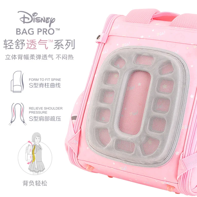 MINISO Authentic Disney Elementary School Schoolbag Girls First To Third and Fourth Grade 2023 New Loose Minnie Backpack