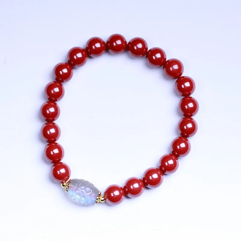 Natural cinnabar Bracelet moonstone accessories transfer beads Bracelet fashion ceremony men's and women's jewelry gift