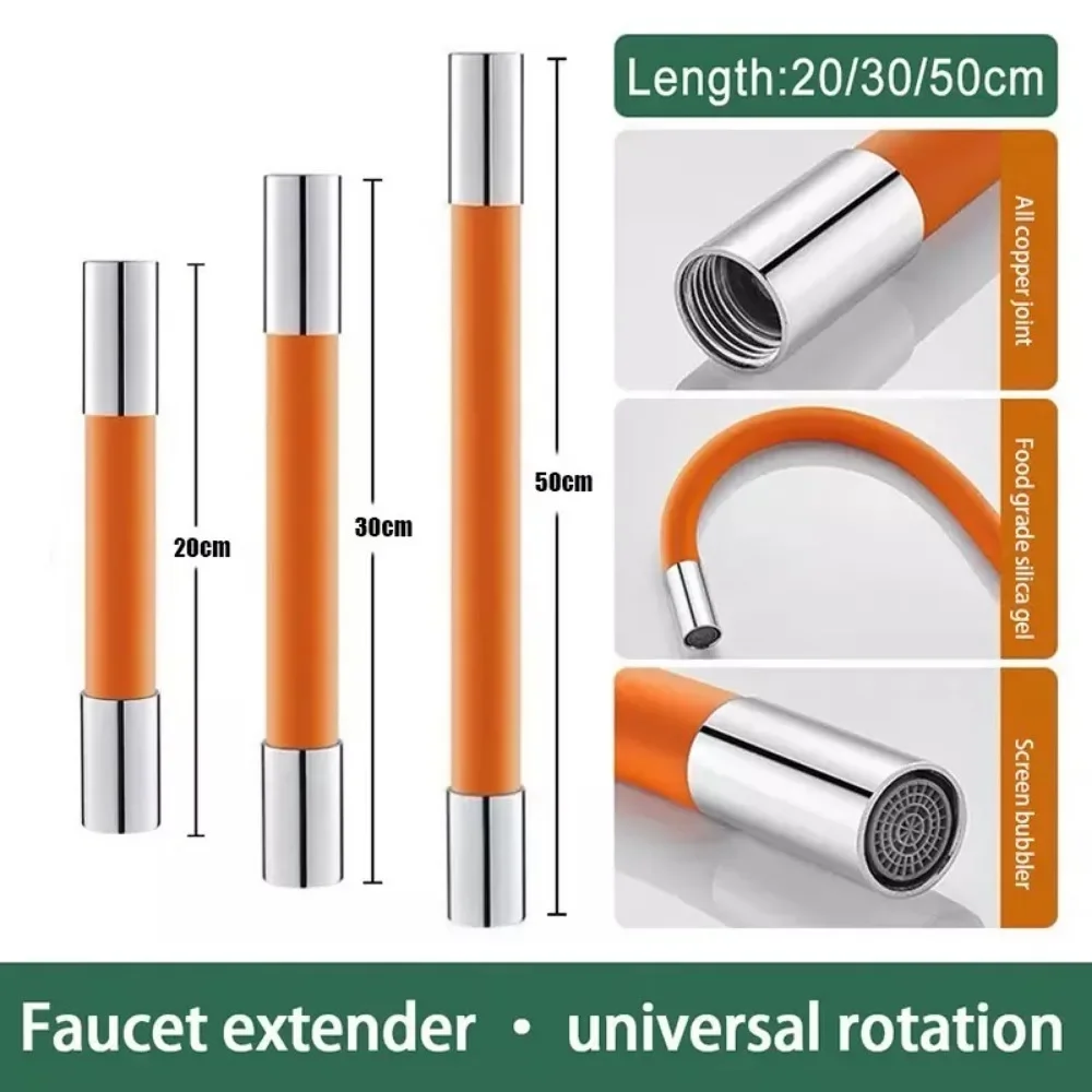 360 °   Rotierende Silica Gel Wasserhahn Extender Flexible Biege Bad Wasserhahn Waschbecken Universal Splash Extender Küche Zubehör