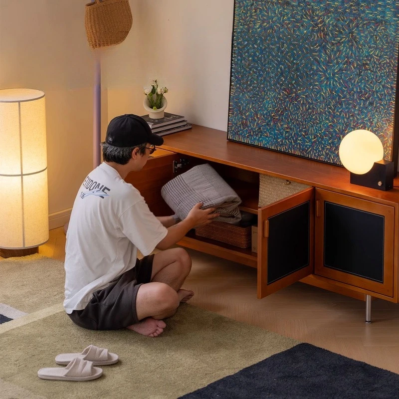 The Mid-style TV Stands Living Features TV Stands Color-blocked Audio-visual Retro Artistic Design Home Furniture Ein Fernseher