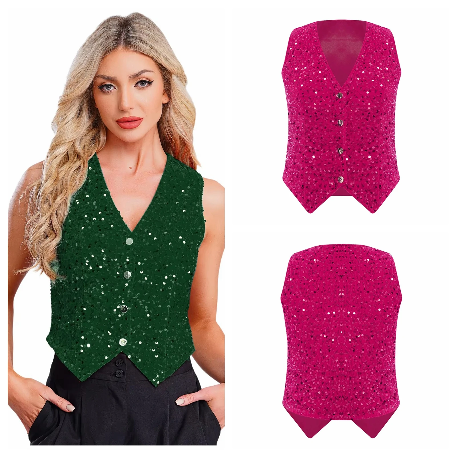 

Жилеты для женщин, модный жилет, жилет без рукавов с v-образным вырезом, музыкальный фестиваль, вечерние топы с блестками, коктейльная вечеринка, ночной клуб, дискотека, наряд