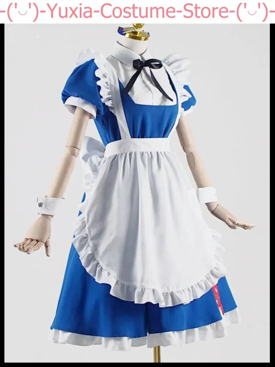 Virtual Idol Hololive Gawr Gura Maid Outfit Dress Cosplay Costume Cos Game Anime Party Uniform Hallowen Play Role Clothes